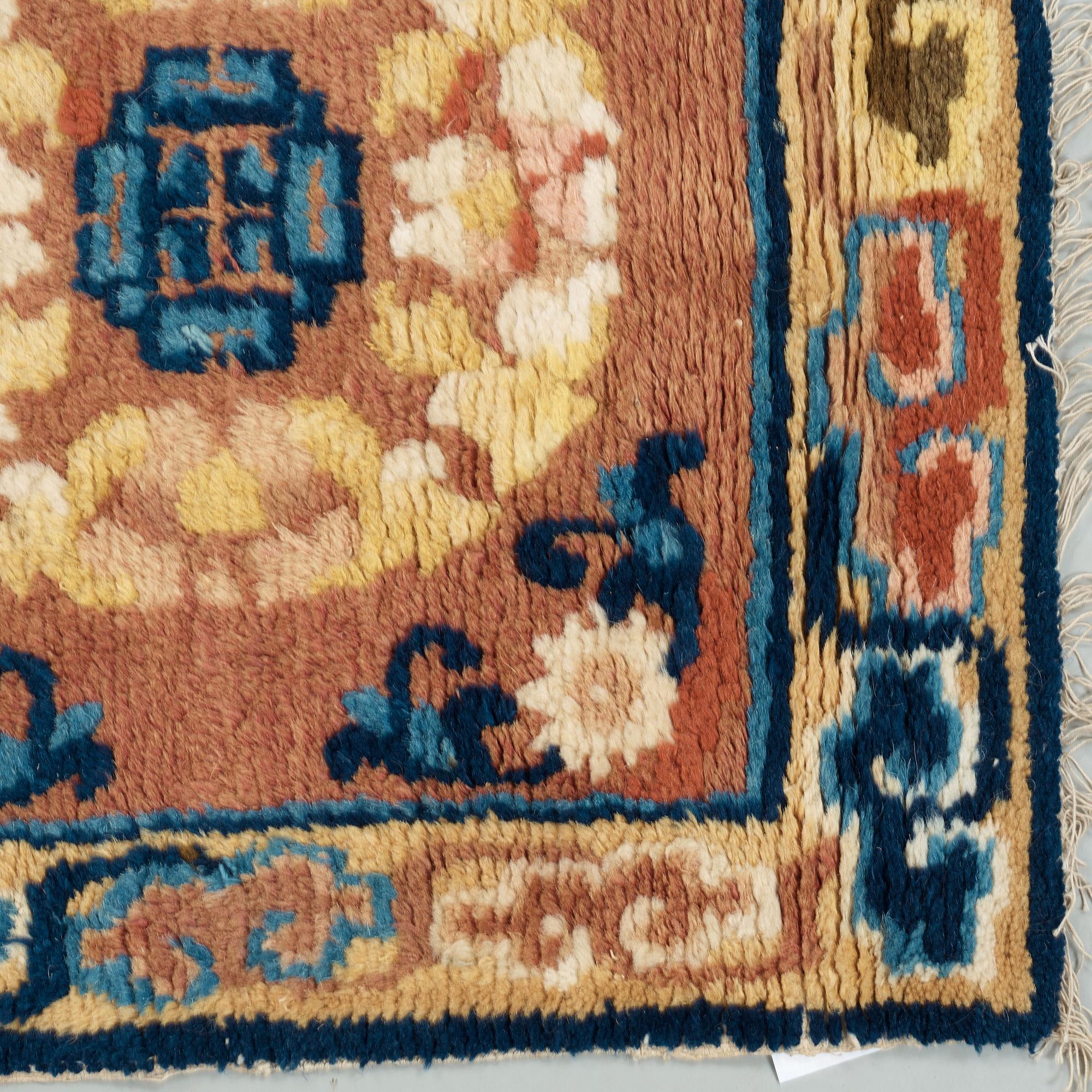 MEDITATION RUG. Antique Ningxia. 165 x 59 cm. China late Qing dynasty.