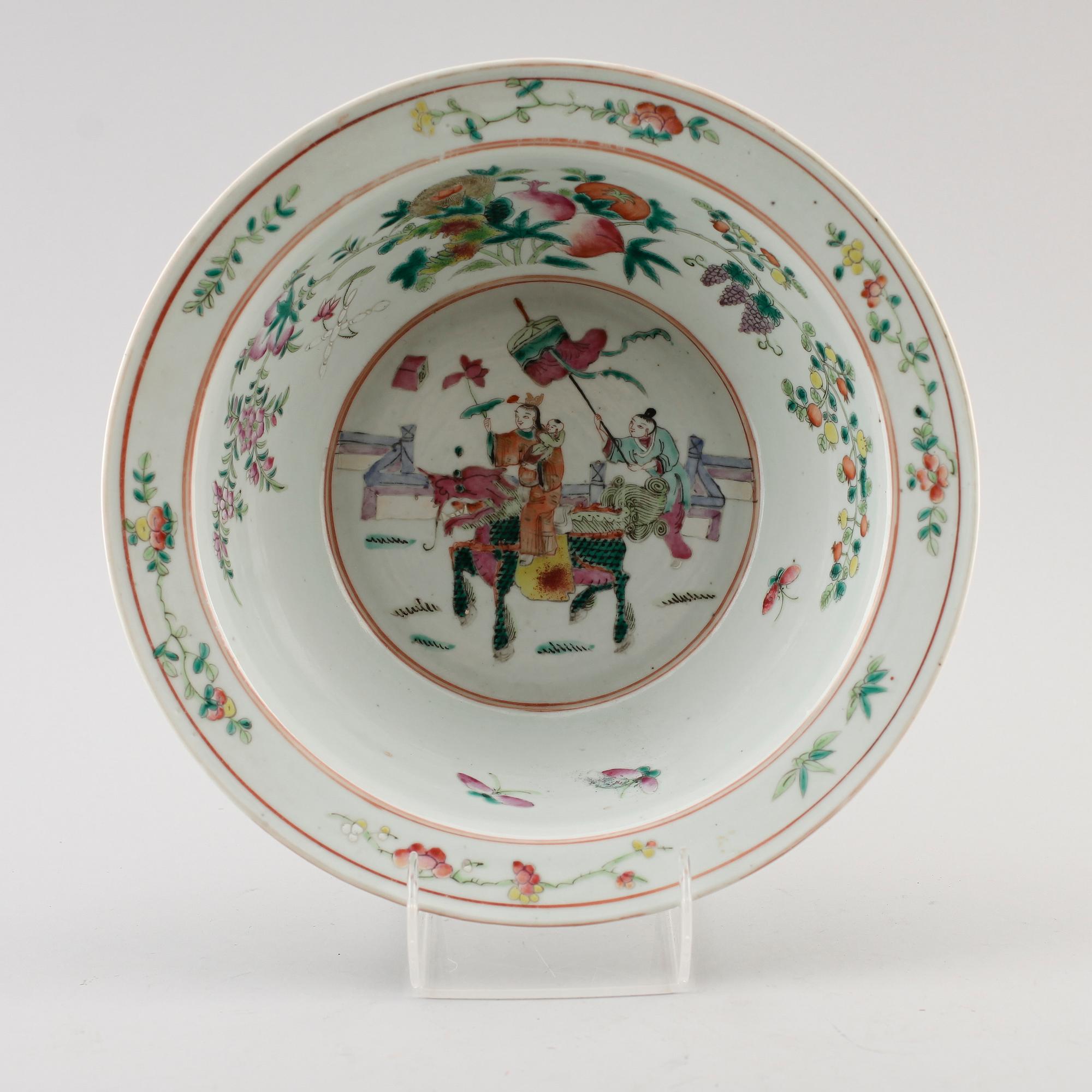 HANDFAT, porslin, Kina, 1800-tal.