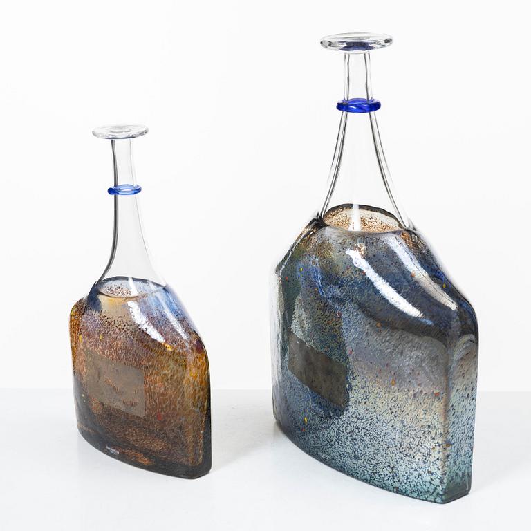 Bertil Vallien, four 'Satellite' vases, Kosta Boda, Sweden.