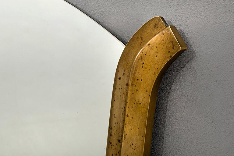 SPEGEL, mässing. Art Deco.