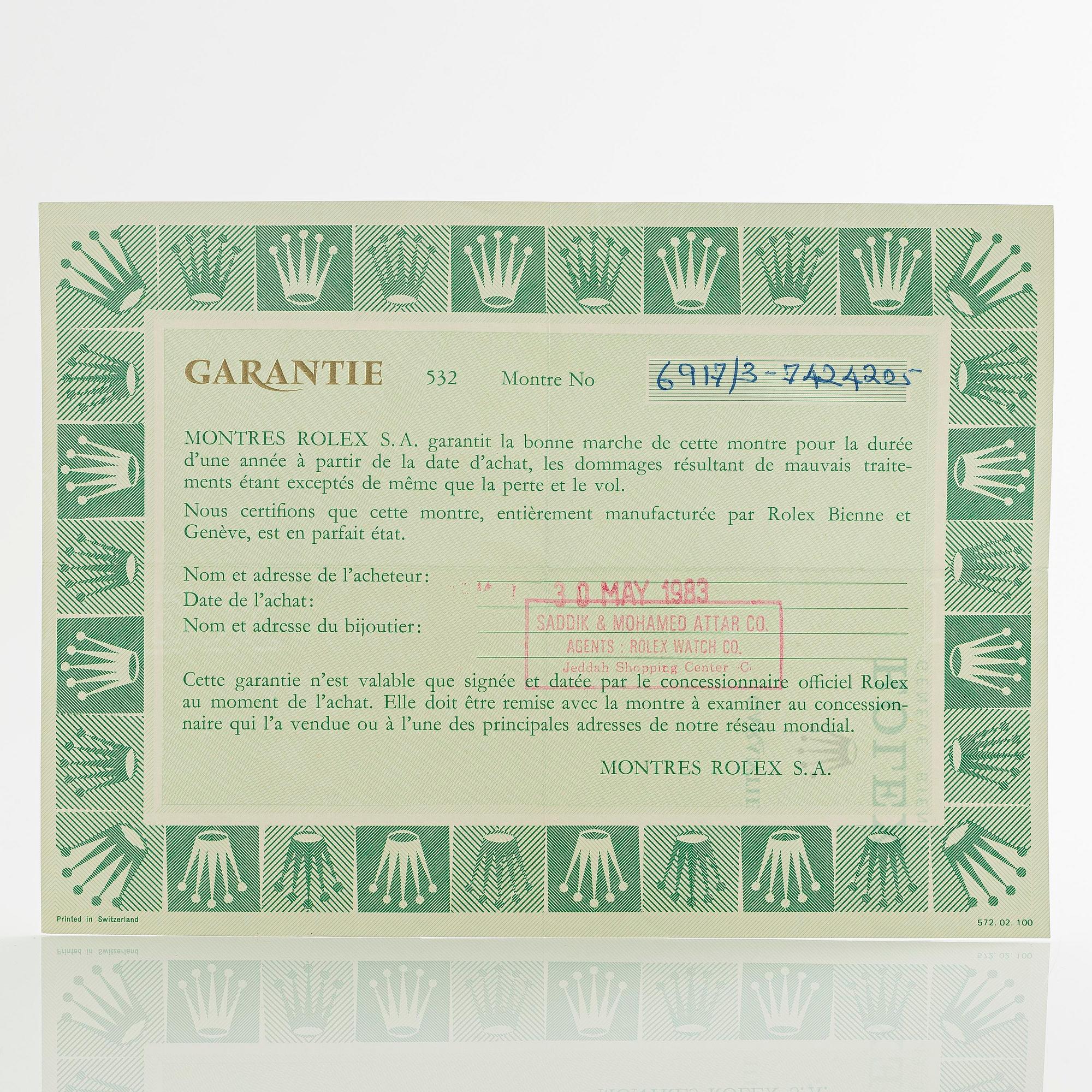 Rolex, Date, ca 1983.