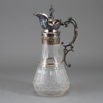 VINKANNA, glas och nysilver, sent 1800-tal.