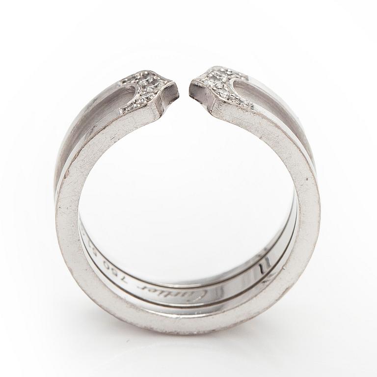 Cartier, Ring, “Double C”, 18K white gold and brilliant-cut diamonds.
