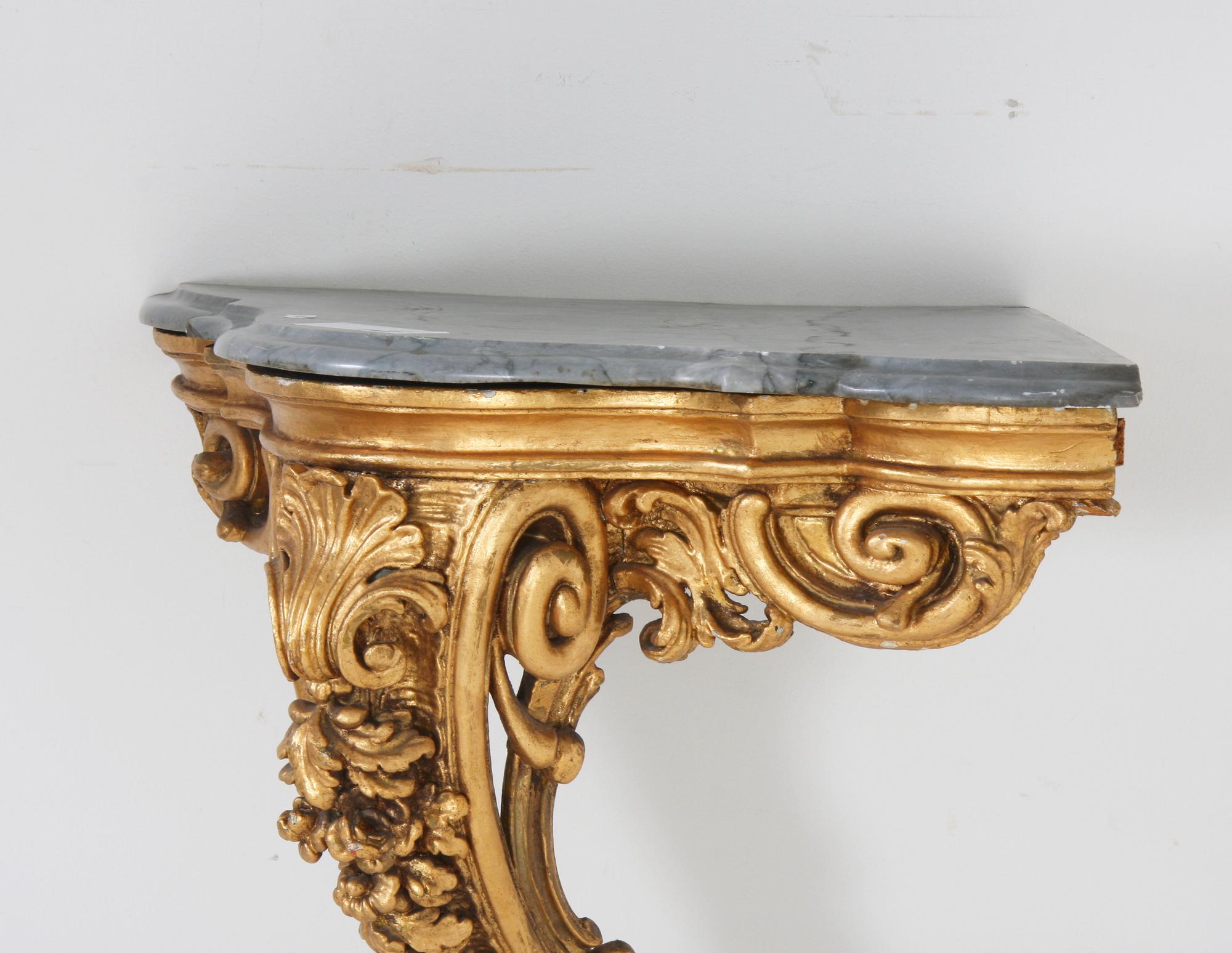HÖRNKONSOLBORD, nyrokoko, 1800-talets andra hälft.