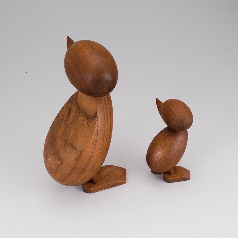 Two wodden figurines by Hans Bölling, Denmark, 1950/60s.