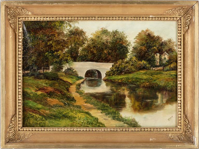 OKÄND KONSTNÄR, olja på duk, möjligen England, 1800-talets slut.