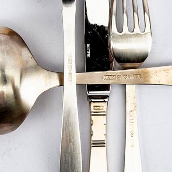 Jacob Ängman, bestick 86 dlr "Rosenholm" silver GAB Eskilstuna 1970-80-tal.