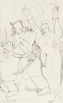 47. Ernst Josephson, Figurkomposition med soldat och kvinna.