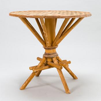 KORGSTOLAR, 2 st, BORD, "Le Corbusier", tillverkare Pascal Raffier Vannerie, Frankrike 1900-talets slut.