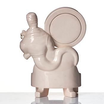 Mats Theselius, a ceramic sculpture with mirror 'Anden i flaskan', ed. 50/50, 1991.