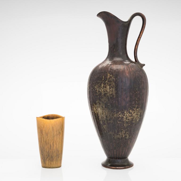 Gunnar Nylund, a stoneware jug and vase, Rörstrand.