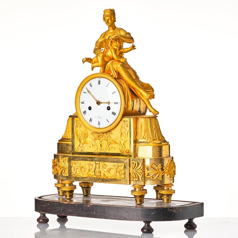 A French Empire 19th century gilt bronze mantel clock.