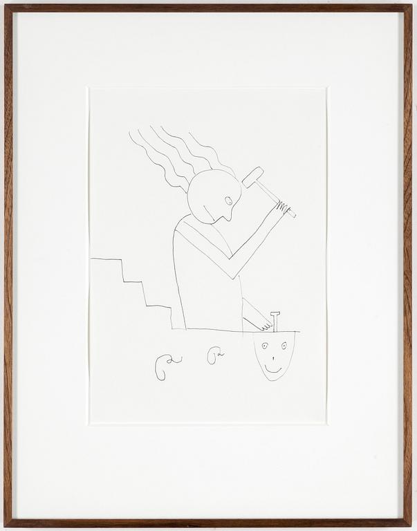 ROGER RISBERG, indian ink on paper, 2007, signed RR.