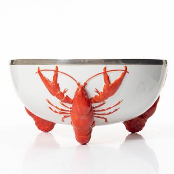 A part cream ware 'crayfish' dinner service, possibly by Rörstrand, early 20th century.