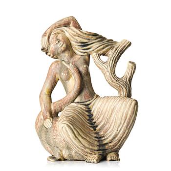 99. Stig Lindberg, a stoneware sculpture of 'Leda and the Swan', Gustavsberg, Sweden 1940-50s.