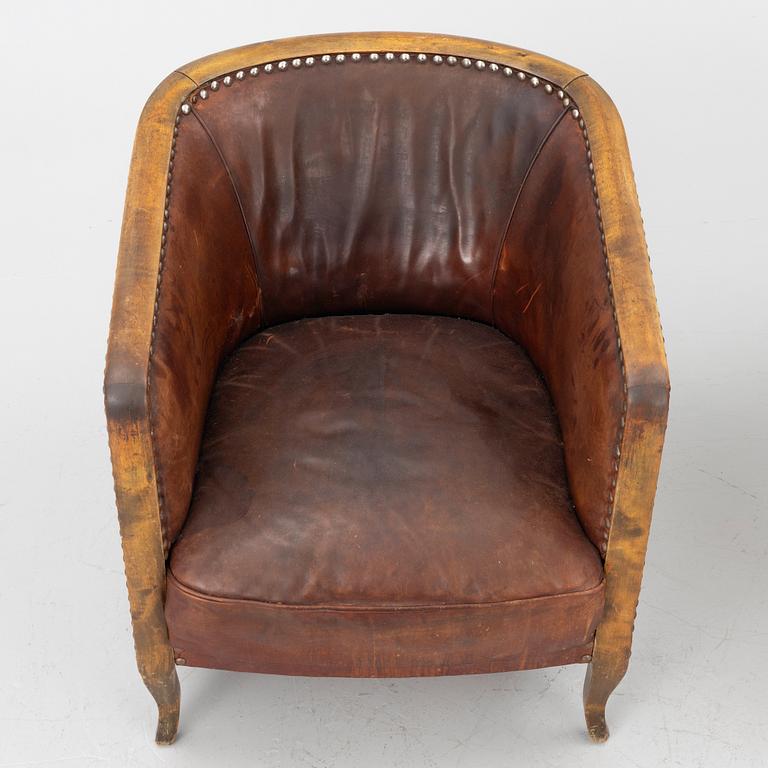 Clubfåtöljer, ett par, 1930/40-tal.