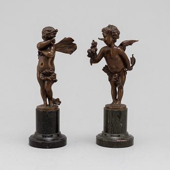 SCULPTURE, a pair, bronze, by Karl Reinert (1870-?).