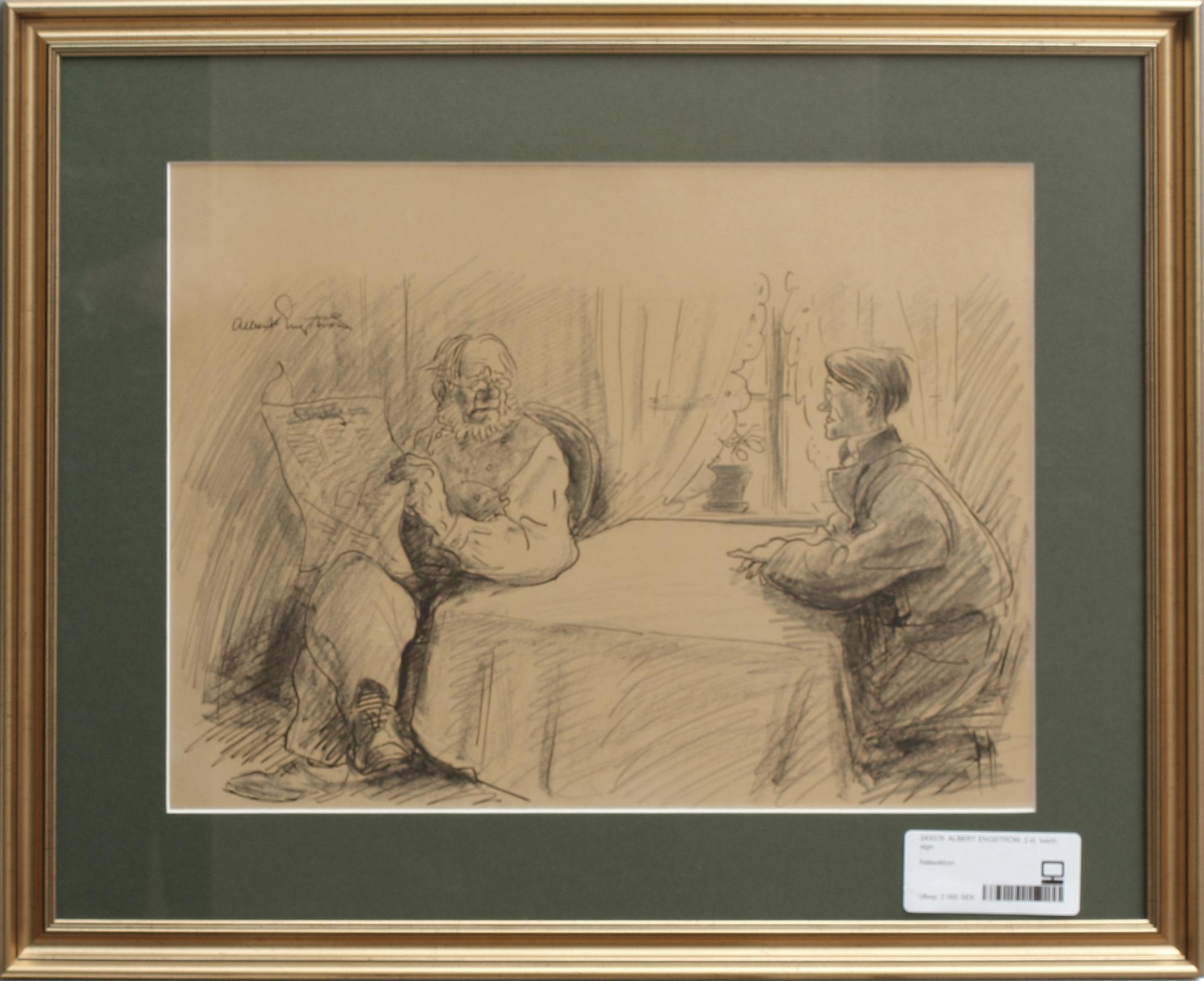 ALBERT ENGSTRÖM, tusch, 2 st, sign.