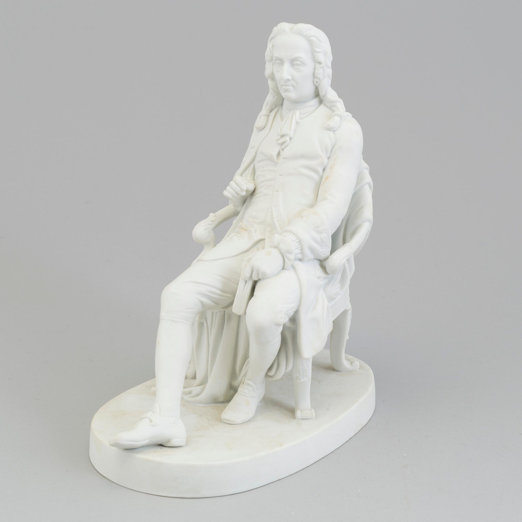 A Royal Copenhagen bisquit figure of 'Ludwig Holberg (1684-1754), Denmark, 19th Century.
