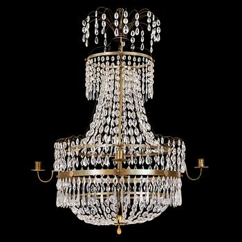 587. A late Gustavian early 19th century five-light chandelier.