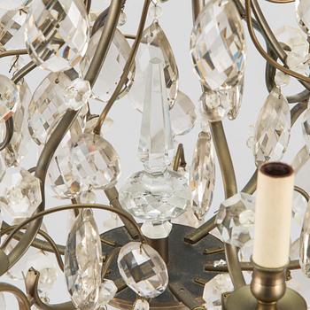 A rococo style chandelier, early 20th century.