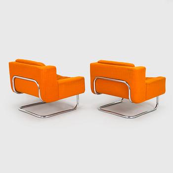 Esko Pajamies, a pair of 1970's 'Contra' easy chairs for Asko, Finland.