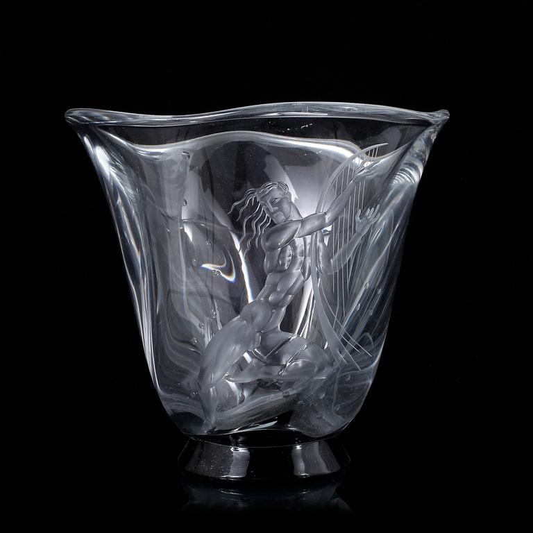 VAS, glas, Vicke Lindstrand, Orrefors, 1933.