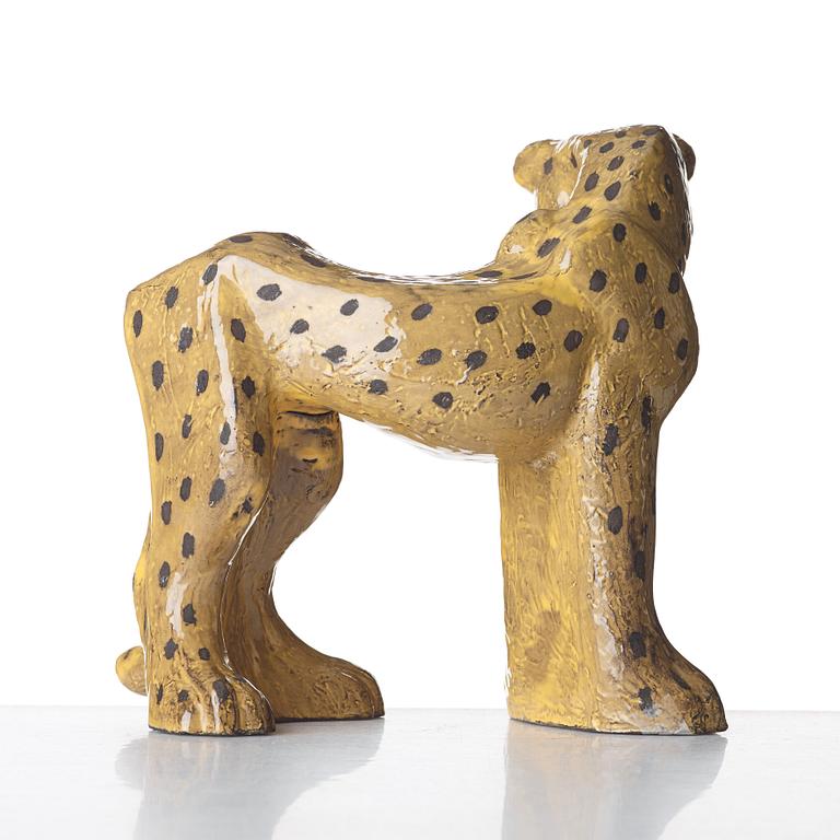 Vicke Lindstrand, a ceramic sculpture of a cheetah, Upsala-Ekeby, Sweden, model 3003.