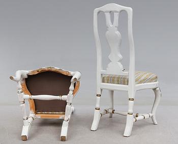 STOLAR, 1 par, senbarockstil, omkring år 1900.