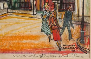MAURICE BLANCHARD, gouache/blandteknik. Signerad och daterad -52.
