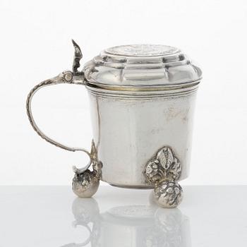 A Swedish late baroque parcel-gilt silver miniature tankard, mark of Thomas Beckman, Örebro (1727-1759 (1772)).