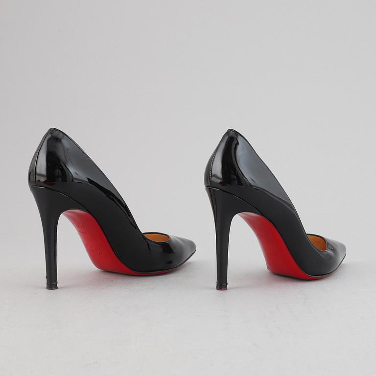Christian Louboutin, a pair of patent leather high heel shoes, size 37 ½.