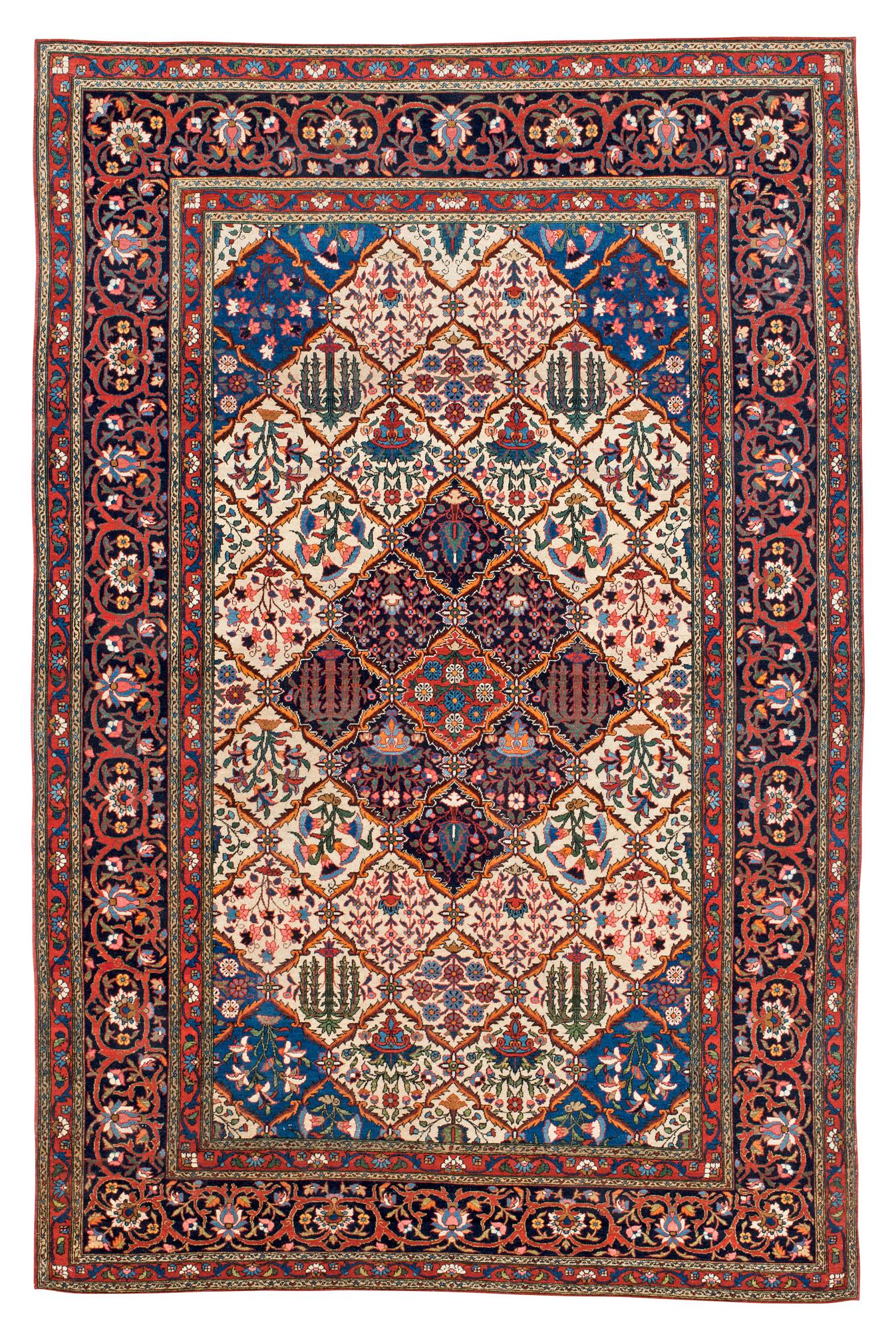 SEMI-ANTIQUE ESFAHAN probably. 216,5 x 143 cm.