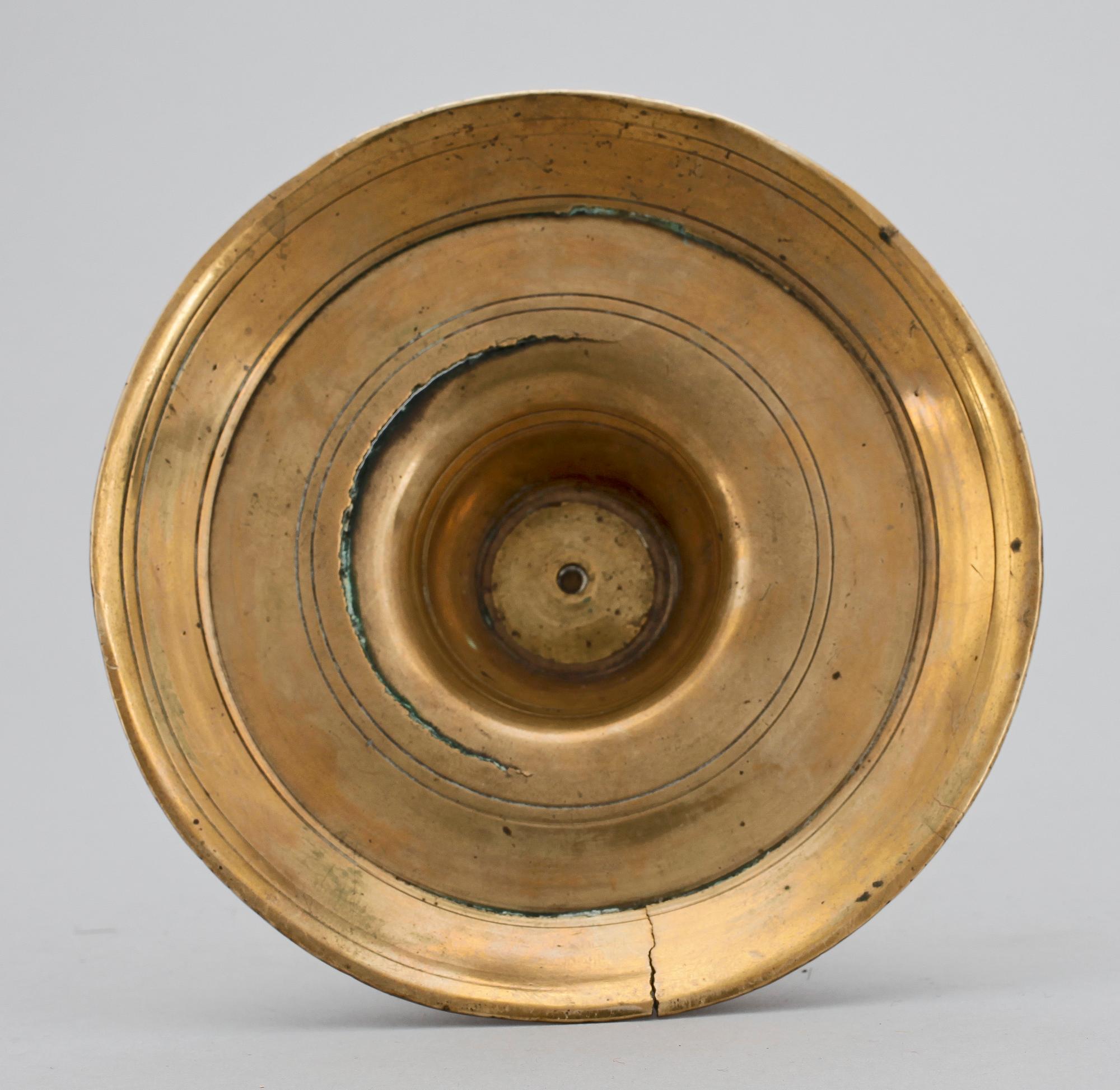 LJUSSTAKE, mässing, barock, 1600-tal.