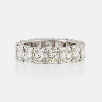 1218. A radiant-cut diamond, circa 7.00 cts in total, eternity ring.