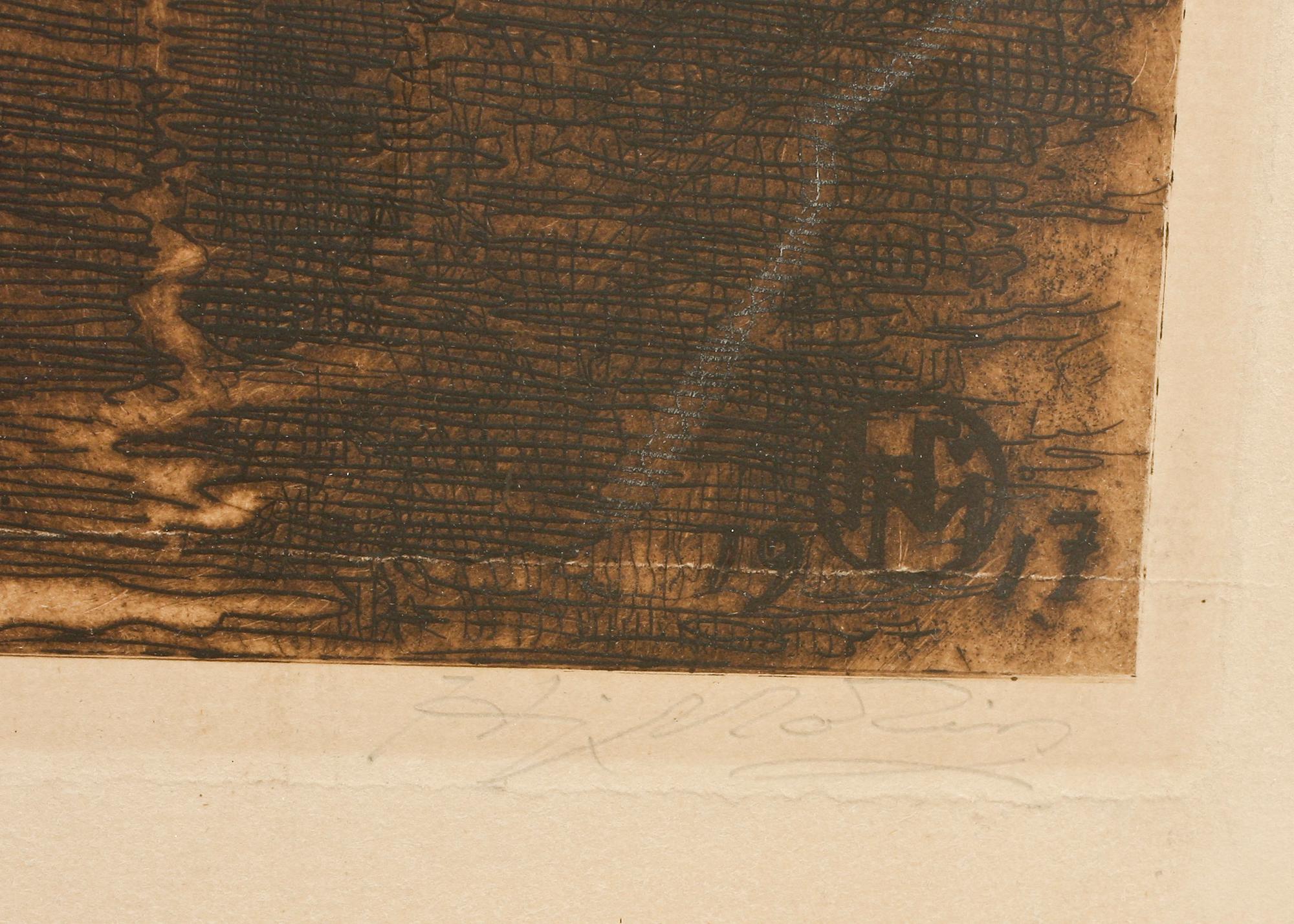 HJALMAR MOLIN, etsning, monogramsign o dat 1917.