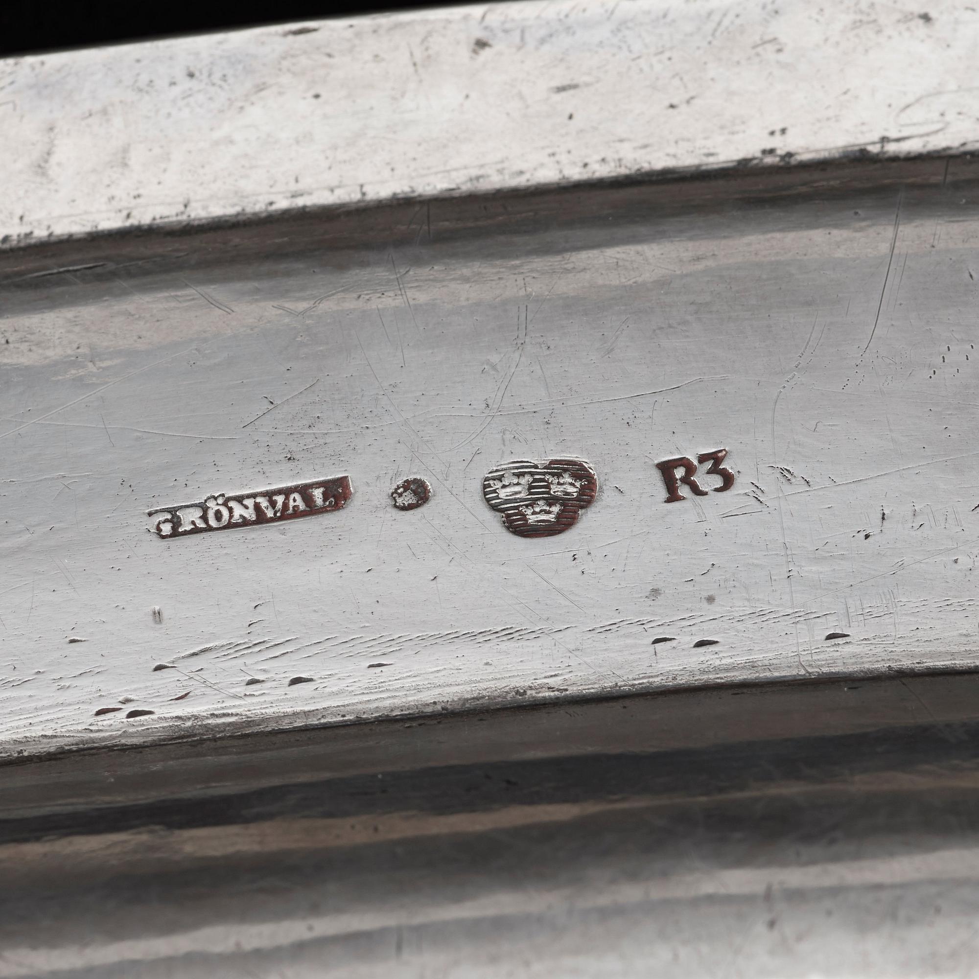 A Swedish 19th century silver dish/tray, marks of Johan Petter Grönvall, Stockholm 1823.