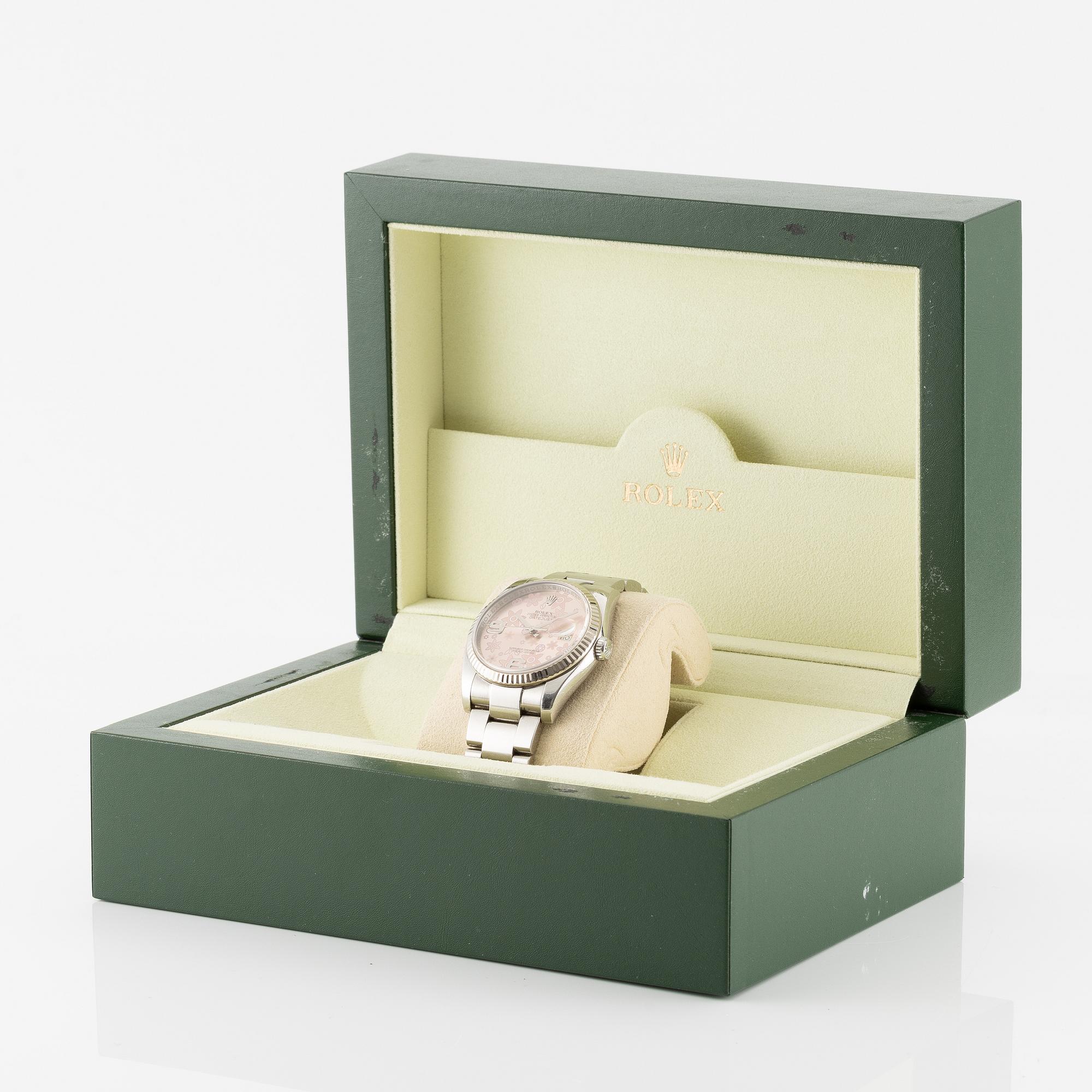 Rolex, Oyster Perpetual, Datejust, "Floral Dial", wristwatch, 36 mm.