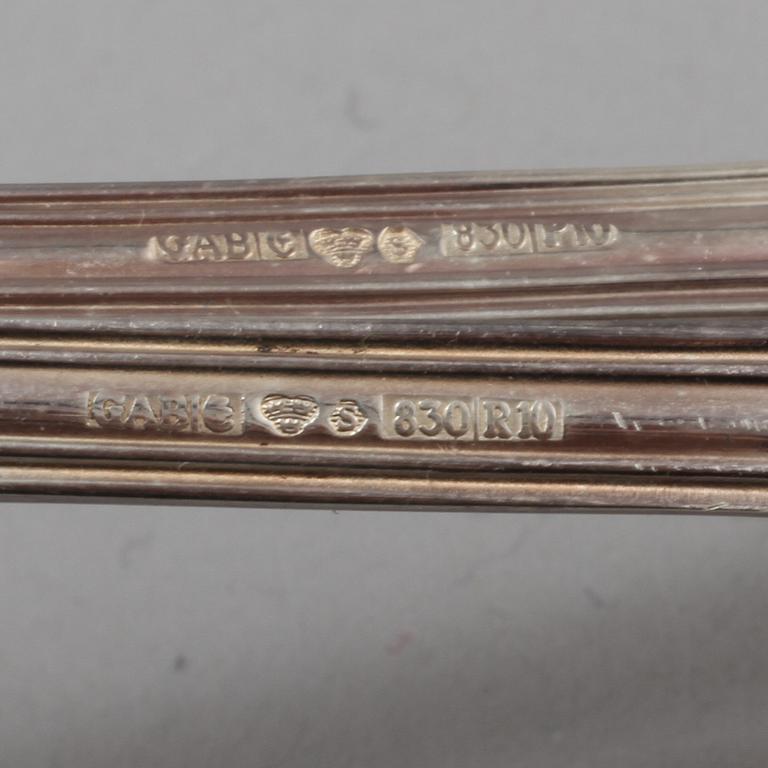 PARTI SILVER, 37 delar, mestadels Sverige, 1900-tal, total vikt 727 g.