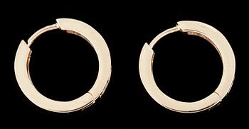 ÖRHÄNGEN, ett par, 14k roséguld med diamanter tot 0,63ct. Vikt ca 3,97 gram.