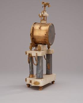 A Louis XVI late 18th century mantel clock, J L Roque Paris.