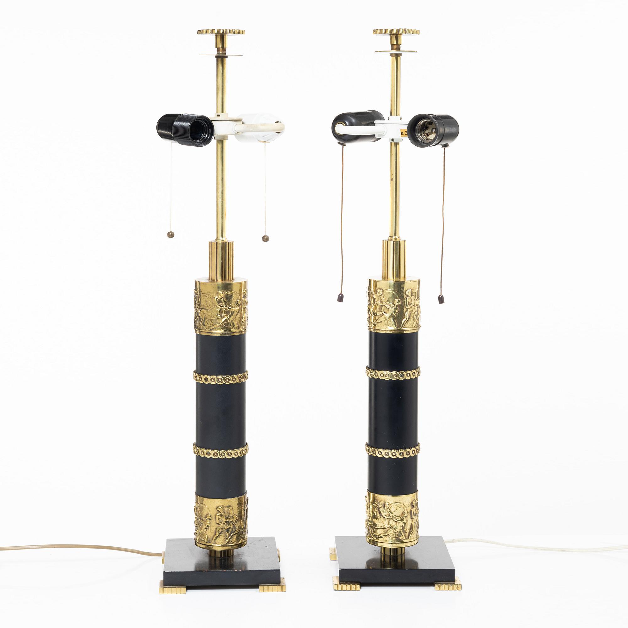Boréns, an imposing pair of table lamps model 8019, Borås, 1960s-70s.