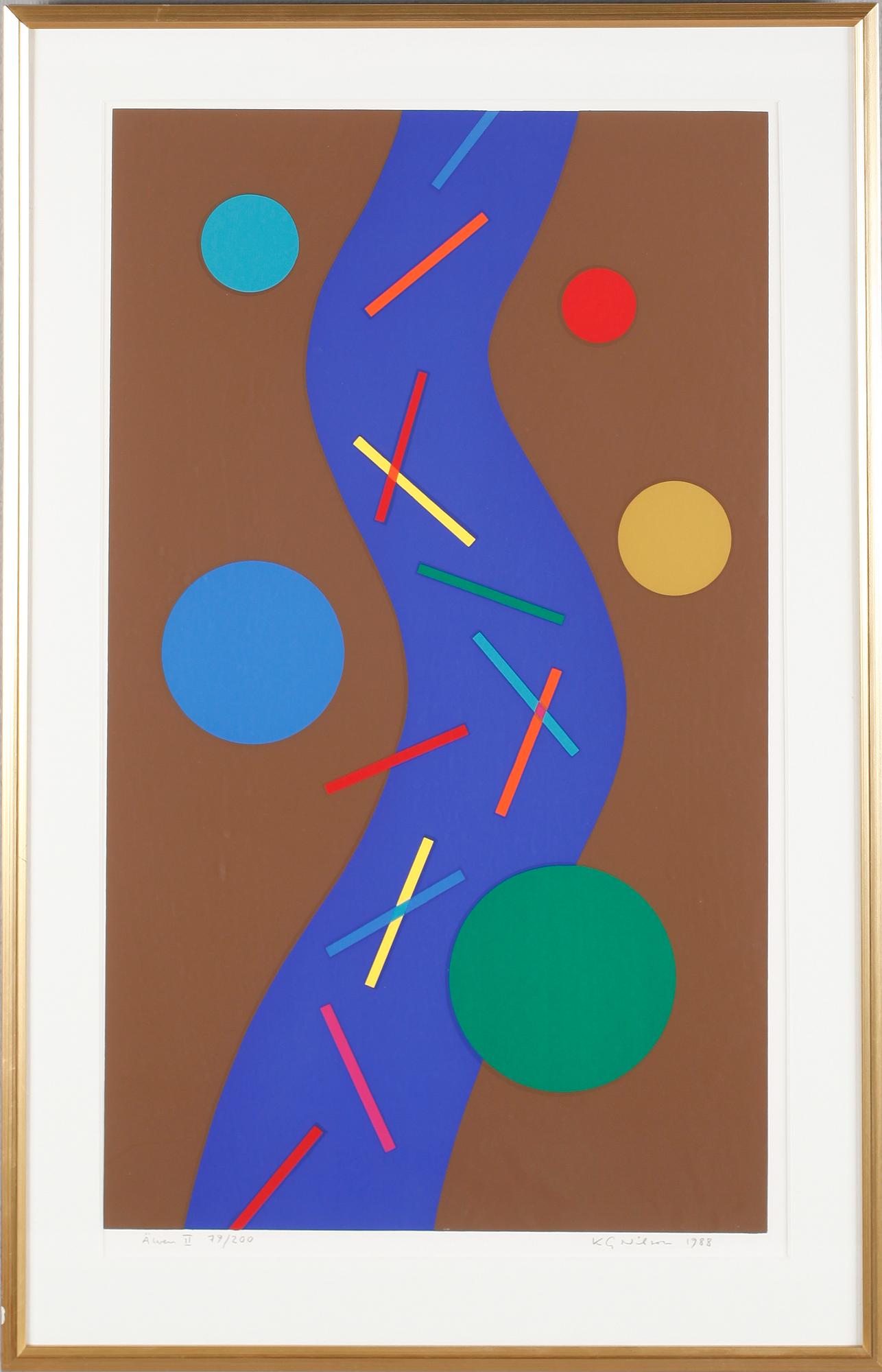 K G ( KARL GUSTAF) NILSON, färglitografi, signerad och daterad 1988, numrerad 79/200.