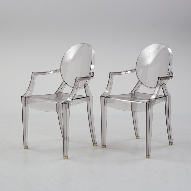 Philippe Starck, stolar ett par, "Louis Ghost", Kartell, formgiven 2002.