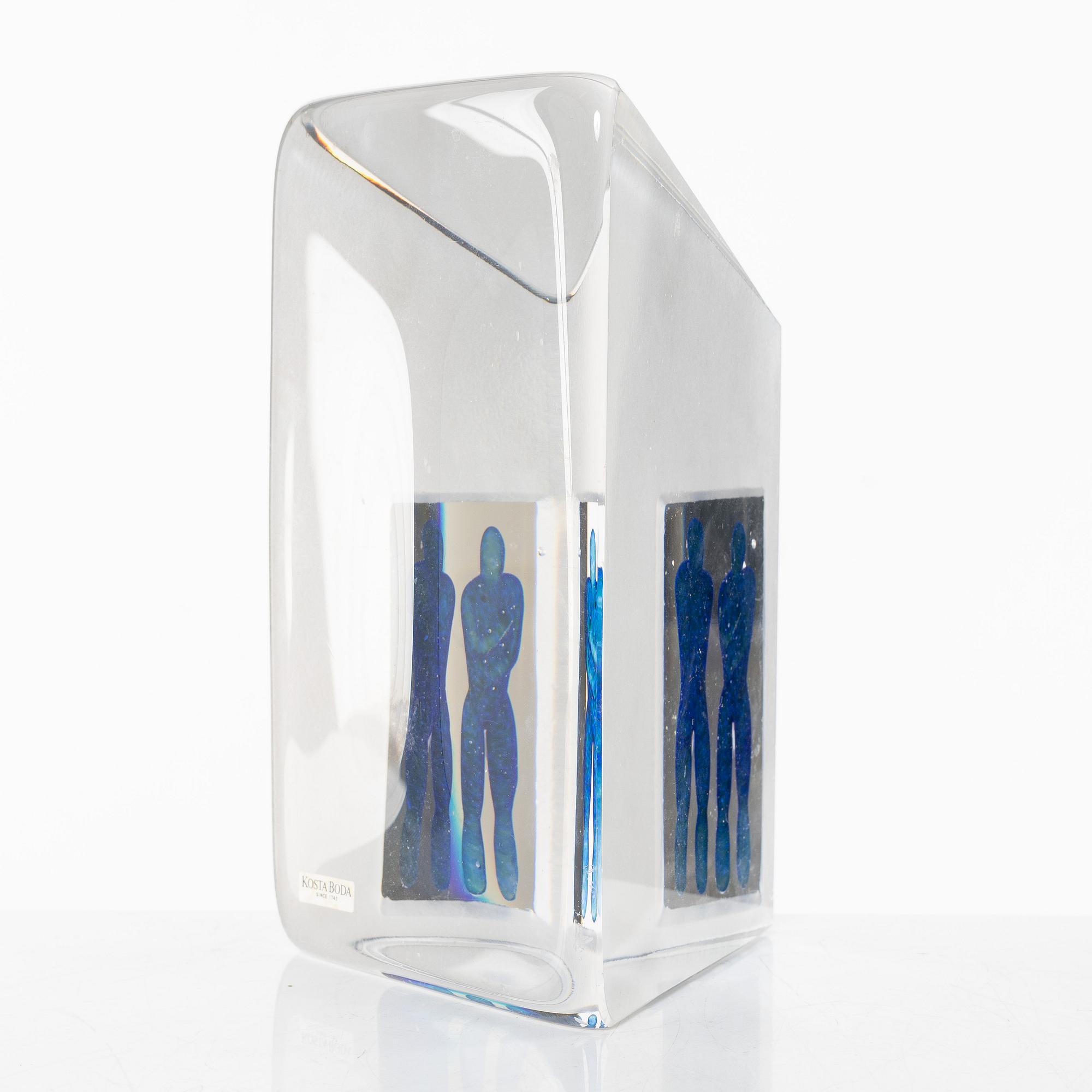 Bertil Vallien, a glass sculpture, 'Reflection' from the series 'Viewpoints', Kosta Boda.