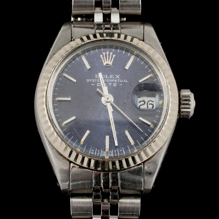 DAMARMBANDSUR, Rolex, Oyster Perpetual, Date, stål, 1980.