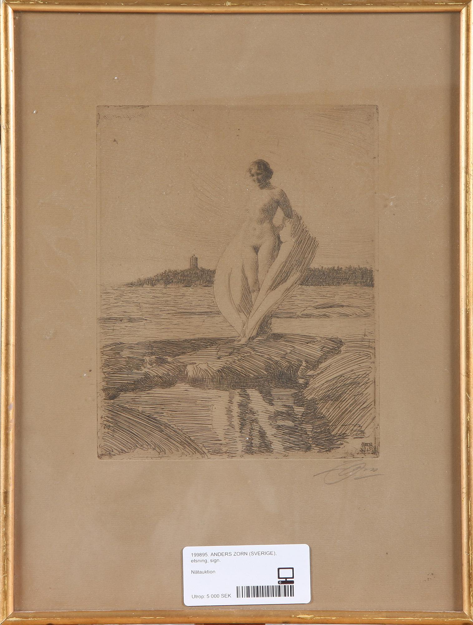ANDERS ZORN, etsning, sign.
