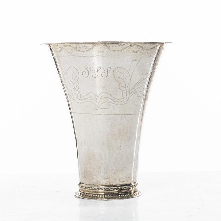 A Swedish silver beaker, mark of Johan Wennerwall, Gothenburg 1761.