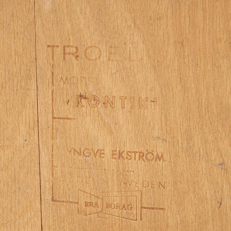 Yngve Ekström, 3 chairs, “Kontiki”, Troeds, second half of the 20th century.