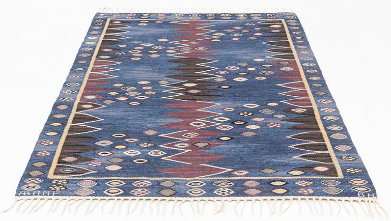 Barbro Nilsson, a carpet, "Snäckorna", tapestry weave, ca 215 x 138 cm, signed AB MMF BN.